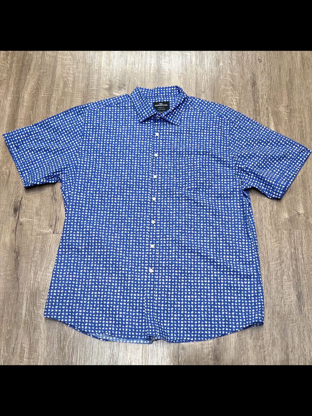 Rodd and Gunn Men's Pre-owned Short Sleeve Button Down Shirt Size 3XL Blue